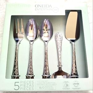 Oneida Stainless Steel Entertain Bunny Hop Easter 5 Piece Hostess Set